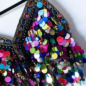 🆕 Large Sequin and Coin Embellished Dance Top